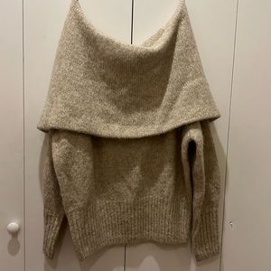 Oversized, off the shoulder sweater